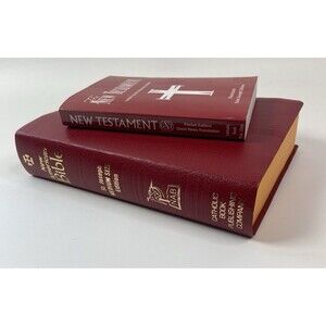 New American Bible Saint Joseph Ed Red + New Testament Translation Book Catholic